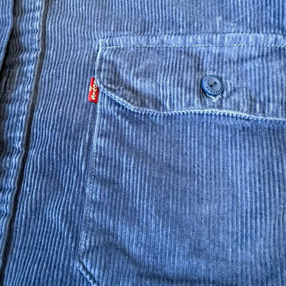 Levi’s Jackson Worker Corduroy Overshirt Navy Blue XL - Picture 5 of 8